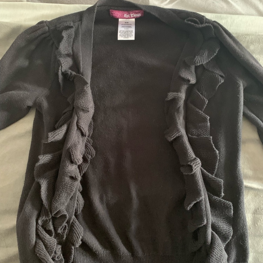 Kids black over long sleeve shirt